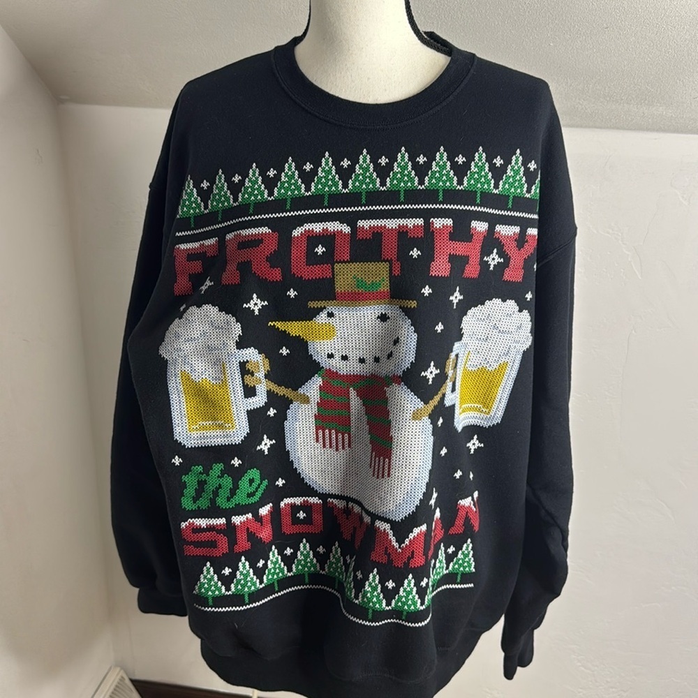 Frothy the Snowman Ugly Christmas Sweater Sweatshirt Holiday Party Men's Size XL